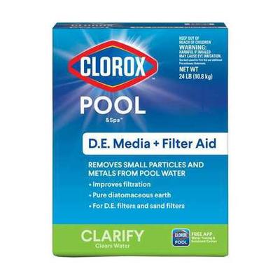CLOROX 50124CLX Pool & Spa Filter Aid, For D.E. and Sand Filters, Box, 24 lbs,
