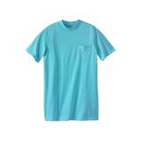Men's Big & Tall Shrink-Less™ Lightweight Longer-Length Crewneck Pocket T-Shirt by KingSize in Maui Blue (Size 8XL)