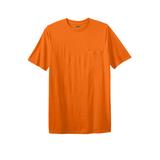 Men's Big & Tall Shrink-Less™ Lightweight Longer-Length Crewneck Pocket T-Shirt by KingSize in Heather Orange (Size XL)