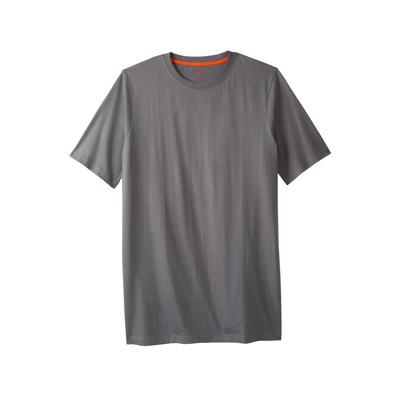 Men's Big & Tall Heavyweight Longer-Length Crewneck T-Shirt by Boulder Creek in Steel (Size 3XL)