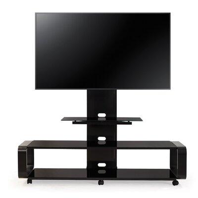 Latitude Run® Bent Wood TV Stand w/ Mount & Wheel for Up to 85